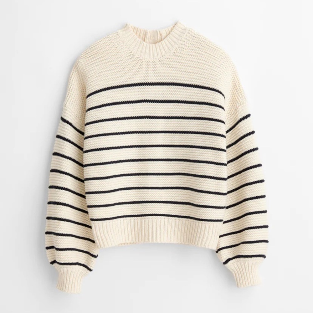 Alex Mill Button-Back Crewneck Sweater in Stripe size small
